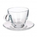 Tasse mit Untertasse Durchsichtig Glas 170 ml (6 Stück)