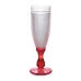 Copa de champán Diamante Rojo Transparente Vidrio 185 ml (6 Unidades)