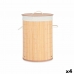 Korb für schmutzige Wäsche natürlich Metall Bambus Holz MDF 48 L 37 x 50 x 37 cm (4 Stück)
