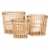 Set of Baskets 36 x 36 x 31 cm Natural Rattan (3 Pieces)