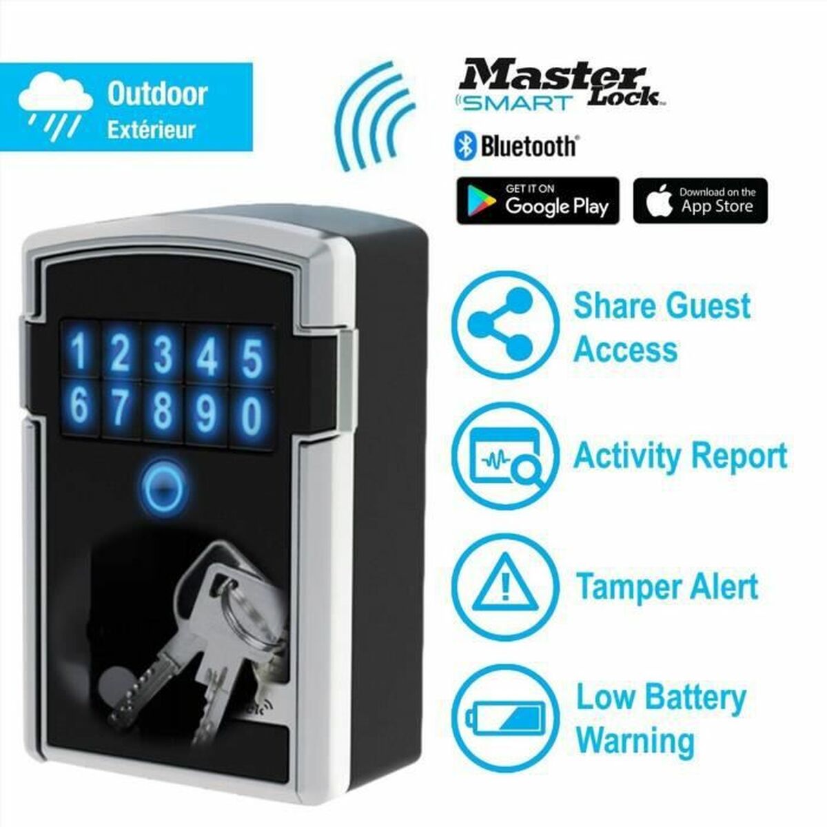 Cadeado com chave Master Lock 5441EURD Zinco Plástico Retangular
