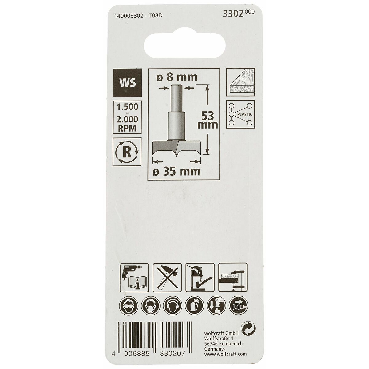 Vbodni sveder Wolfcraft 3302000