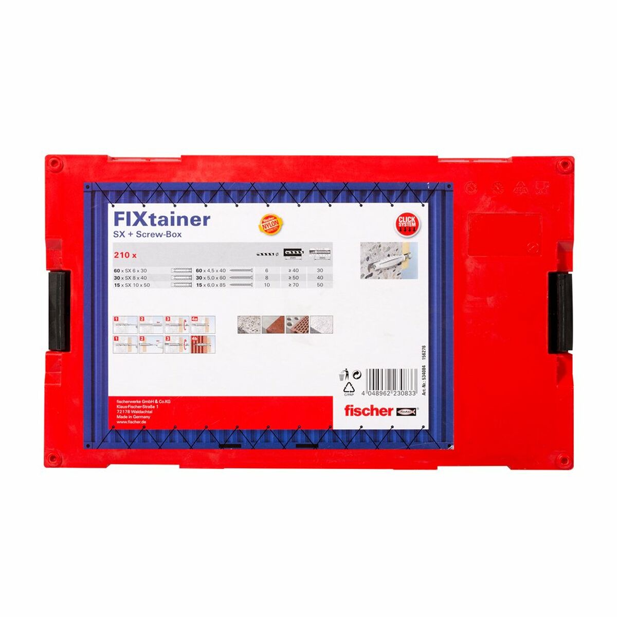 Tacos y tornillos Fischer Fixtainer