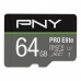 Mikro SD atminties kortelė su adapteriu PNY P-SDU64GV31100PRO-GE Pro Elite C10 64 GB