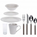 Conjunto de Louça Excellent Houseware Stockholm Porcelana Branco 36 Peças