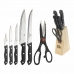 Sada kuchyňských nožů a stojanu Excellent Houseware Nůžky 7 Kusy Černý Dřevo Nerezová ocel Polypropylen
