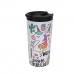 Thermal Cup with Lid iTotal Double wall White Unicorn Stainless steel 350 ml