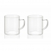 Ensemble de 2 mugs Andrea House ms19209 Transparent verre 300 ml 2 x 300 ml Ø 7,5 x 8,5 cm