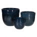 Set de jardiniere 38 x 38 x 35 cm Ceramică Albastru (3 Piese)