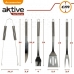 Barbecue utensils Aktive Silicone Stainless steel 12 Units 7,5 x 35 x 1,9 cm (5 Pieces)