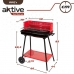 Roues de barbecue au charbon de bois Aktive Acier Plastique Métal émaillé 66 x 85 x 44 cm Rouge
