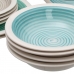 Tableware 18 Pieces Blue Green 1 cm Stoneware