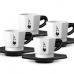 Piece Coffee Cup Set Bialetti White Black (4 Units)