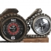 Reloj de Mesa Home ESPRIT Marrón Plateado Metal Vintage 27 x 10,5 x 18 cm (2 Unidades)