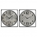 Sieninis laikrodis Home ESPRIT Balta Juoda Metalinis Medžio MDF 62 x 6 x 65 cm (2 vnt.)