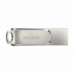 Memória USB SanDisk Ultra Dual Drive Luxe Prateado Aço 256 GB