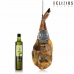 Sada: přední šunka Ibérica de Cebo, olivový olej, držák na šunku Delizius Deluxe