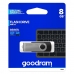 USB-minne GoodRam UTS2 USB 2.0 Svart Svart/Silvrig Silvrig 8 GB