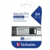 USB Memória Verbatim Secure Pro Fekete Fekete/Szürke 64 GB