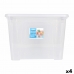 Storage Box with Lid Dem Kira Plastic Transparent 32 L 42 x 36 x 30 cm (4 Units)