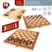 Chess and Checkers Board Colorbaby Backgammon Wood (6 Units)