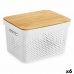 Višenamjenska Kutija Confortime Bijela Smeđa Bambus Plastika 36,5 x 27 x 21,5 cm (6 kom.)