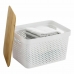 Monikäyttöinen laatikko Confortime Valkoinen Ruskea Bambu Muovinen 36,5 x 27 x 21,5 cm (6 osaa)