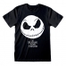 T-Shirt met Korte Mouwen The Nightmare Before Christmas Jack Face Zwart Uniseks