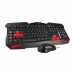 Keyboard and Mouse Tacens MCP1 Black Red Monochrome Spanish Qwerty