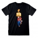 Marškinėliai su trumpomis rankovėmis Super Mario Mario Coin Juoda Abiejų lyčių