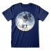 T-Shirt met Korte Mouwen E.T. Moon Silhouette Blauw Uniseks