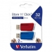 Флашка Verbatim Store 'n' Click 2 Части Син Многоцветен 32 GB