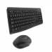 Клавиатура с мишка CoolBox COO-KTR-02W Испанска Qwerty Черен Безжичен