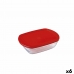 Rechteckige Lunchbox mit Deckel Ô Cuisine Cook & Store Rot 1,1 L 23 x 15 x 6,5 cm Silikon Glas (6 Stück)