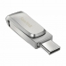 Micro SD geheugenkaart met adapter SanDisk SDDDC4-128G-G46 128GB Sleutelhanger Zilverkleurig Staal 128 GB