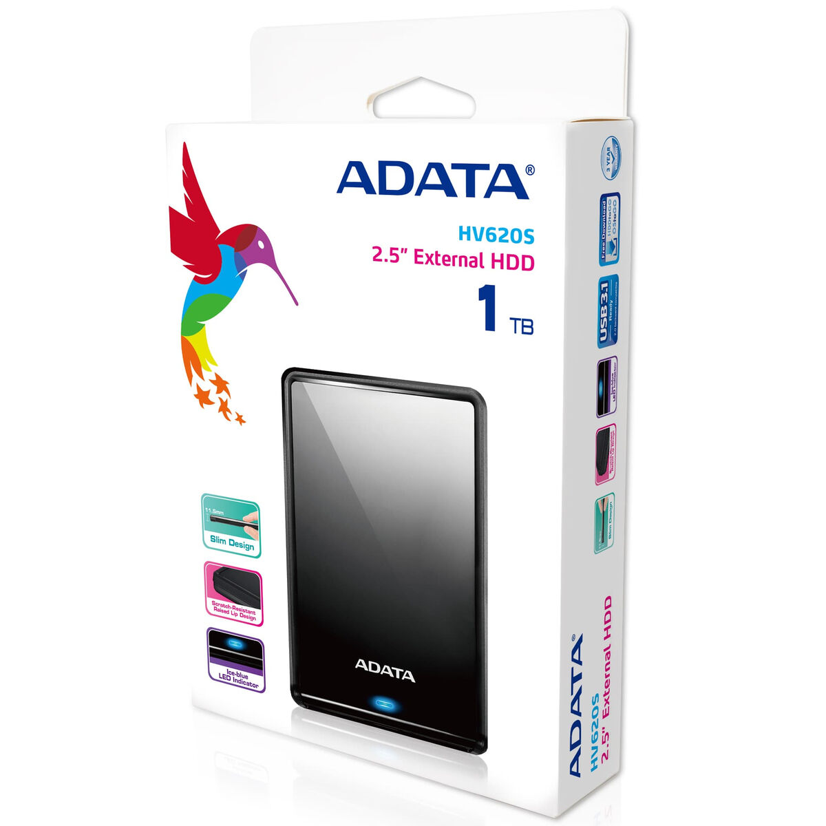 Ekstern harddisk Adata HV620S Sort 1 TB