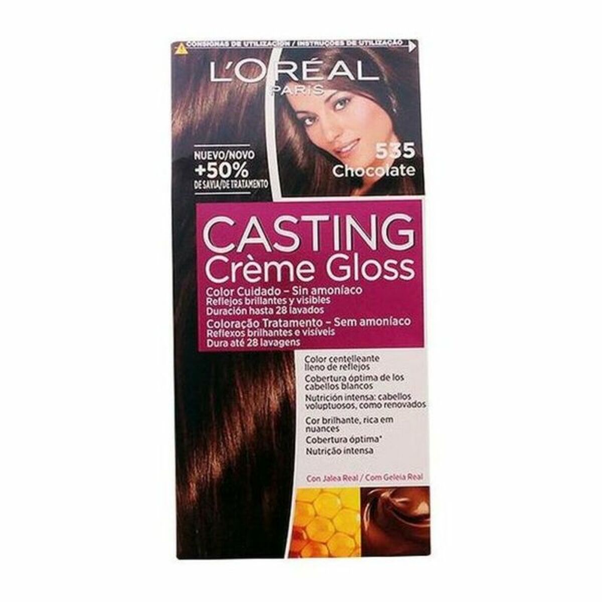 Ammoniaagivaba juuksevärv L'Oreal Make Up Casting Creme Gloss Nº 535-Chocolate 180 ml