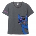 Camiseta de Manga Corta Mujer Stitch Gris oscuro Gris