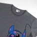 Camiseta de Manga Corta Mujer Stitch Gris oscuro Gris