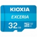 Micro SD Memory Card with Adaptor Kioxia Exceria UHS-I Class 10 Blue 32 GB