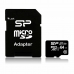 Cartão de Memória Micro SD com Adaptador Silicon Power SP064GBSTXBU1V10SP SDHC 64 GB
