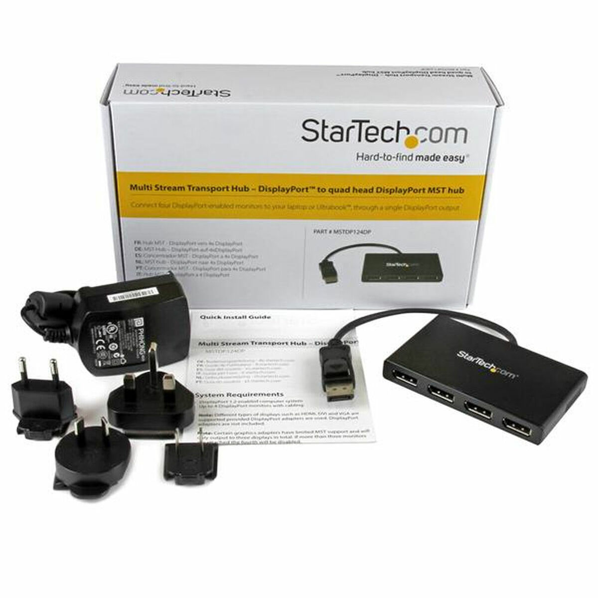 USB rozbočovač Startech MSTDP124DP Černý