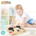 Child's Wooden Puzzle Disney Mickey Mouse + 12 Months 6 Pieces (12 Units)