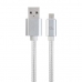 Câble USB vers micro USB GEMBIRD CCB-MUSB2B-AMBM-6-S Blanc Argenté 1,8 m