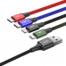 USB-kabel till mikro-USB, USB-C och Lightning Baseus CA1T4-B01 Svart 1,2 m