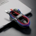 Kabel USB naar Micro-USB, USB-C en Lightning Baseus CA1T4-B01 Zwart 1,2 m
