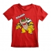 Child's Short Sleeve T-Shirt Super Mario Bowser Text Red