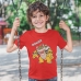 Kurzarm-T-Shirt für Kinder Super Mario Bowser Text Rot