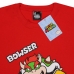Camisola de Manga Curta Infantil Super Mario Bowser Text Vermelho