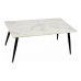 Centre Table White Black Marble Metal Melamin MDF Wood 60 x 110 x 45 cm